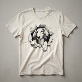 Funny Saluki Peeking Dog Graphic T-Shirt for Dog Lovers