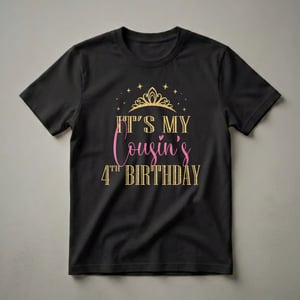 It's My Cousin's 4th Birthday Queen Graphic T-Shirt