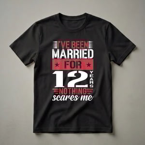 12 Year Anniversary Married Nothing Scares Me Graphic T-Shirt
