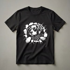 Brittany Spaniel Dog Wearing Sunglasses and Bandana Graphic T-Shirt