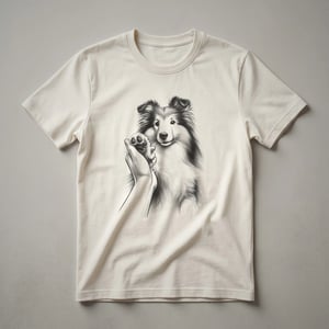 Shetland Sheepdog Floral Paw Love Graphic T-Shirt for Sheltie Owners