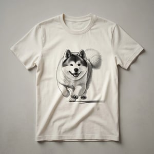 Akita Dog Running Graphic T-Shirt for Endurance Athletes