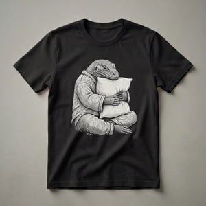 Funny Sleepy Komodo Dragon Graphic T-Shirt for Pajama Lovers