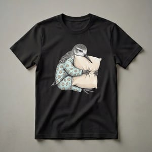 Funny Sleepy Sandpiper Bird in Pajamas Graphic T-Shirt