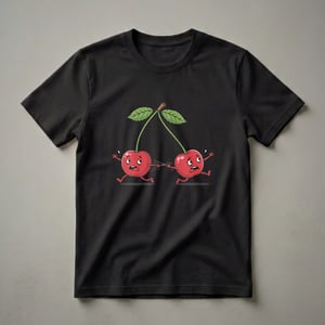 Funny Cherry Fruit Comedy Cartoon Graphic T-Shirt for Foodies