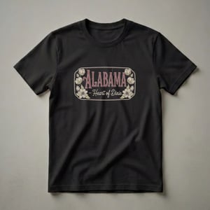 Alabama Heart of Dixie Magnolia and Cotton Graphic T-Shirt