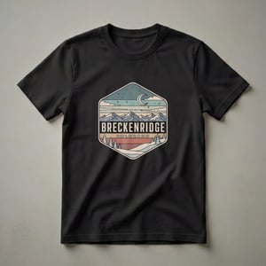 Retro Breckenridge Colorado Mountain Landscape Graphic T-Shirt