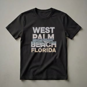 Retro West Palm Beach Florida Beach Graphic T-Shirt