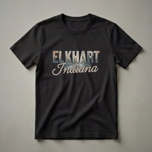 Retro Elkhart Indiana Landscape Graphic T-Shirt for Residents