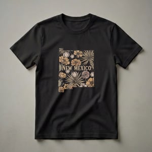 New Mexico Floral Map Graphic T-Shirt for State Pride