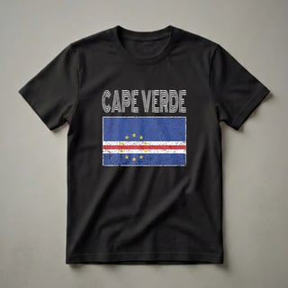 Cape Verde National Flag Distressed Graphic T-Shirt