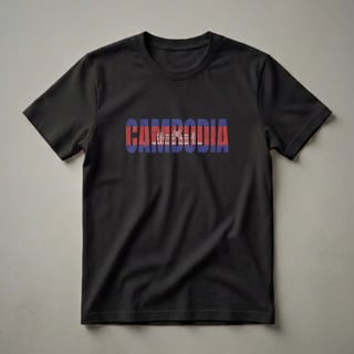 Cambodian National Flag Distressed Graphic T-Shirt for Heritage Pride
