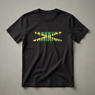 Vintage Jamaican Flag Text Graphic T-Shirt for Jamaica Pride
