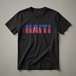 Haiti National Flag Distressed Graphic T-Shirt for Heritage Pride
