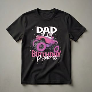 Dad Of The Birthday Princess Monster Truck Graphic T-Shirt