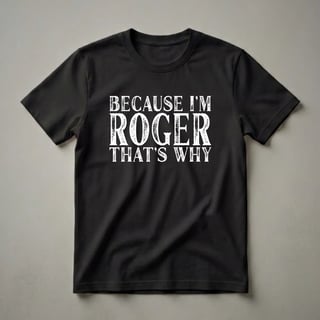 Because I'm Roger That's Why Personalized Name T-Shirt