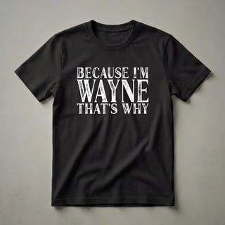 Because I'm Wayne That's Why Personalized Name T-Shirt for Men