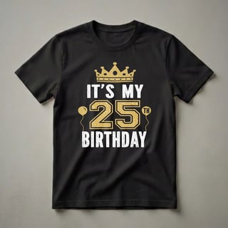 It's My 25th Birthday Crown Graphic T-Shirt for Men and Women