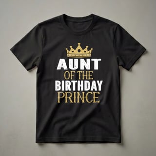 Aunt of the Birthday Prince Crown Graphic T-Shirt for Boys