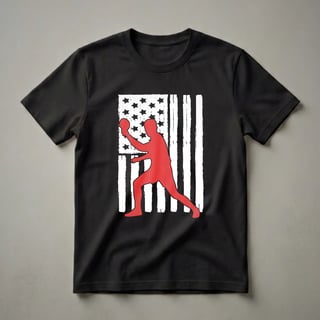 American Flag Table Tennis Player Graphic T-Shirt for Ping Pong Fans