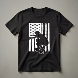 American Flag Skateboarder Graphic T-Shirt for Skaters