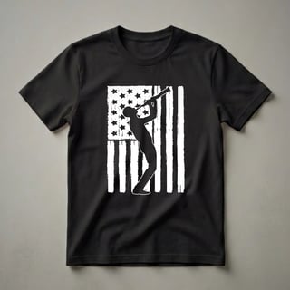 USA Flag Clarinet Player Silhouette Graphic T-Shirt for Musicians