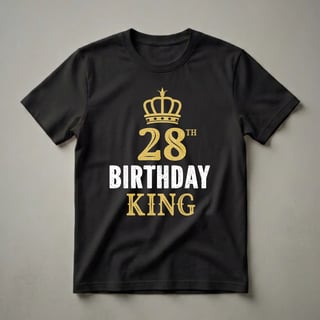 Happy 28th Birthday King Crown Graphic T-Shirt for Men