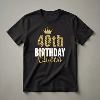 40th Birthday Queen Crown Graphic T-Shirt for Women