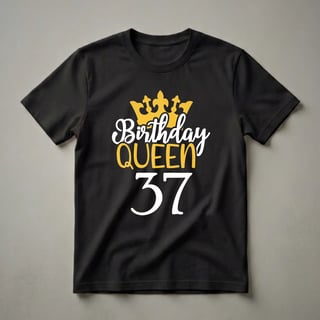 37th Birthday Queen Crown Graphic T-Shirt for Women Turning 37