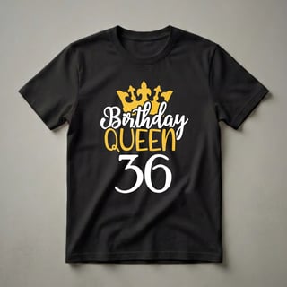 Happy 36th Birthday Queen Graphic T-Shirt for Women Turning 36