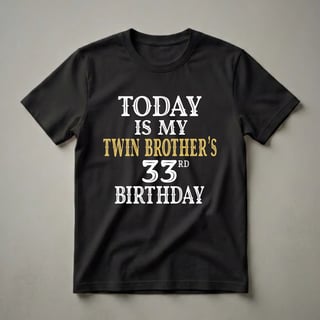 Twin Brother's 33rd Birthday Party Graphic T-Shirt for Siblings