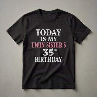 Twin Sister's 35th Birthday Party Graphic T-Shirt for Her