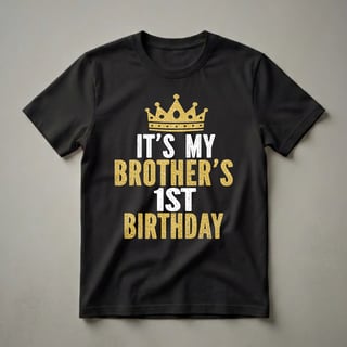 Brother's 1st Birthday King Crown Graphic T-Shirt for Family