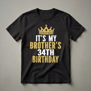 Brother's 34th Birthday Crown Graphic T-Shirt for Men