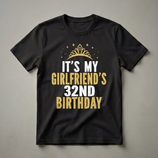 Girlfriend's 32nd Birthday Queen Crown Graphic T-Shirt