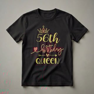 56th Birthday Queen Crown Graphic T-Shirt for Women