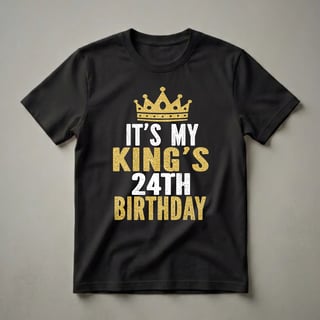 24th Birthday King Crown Graphic T-Shirt for Men Turning 24