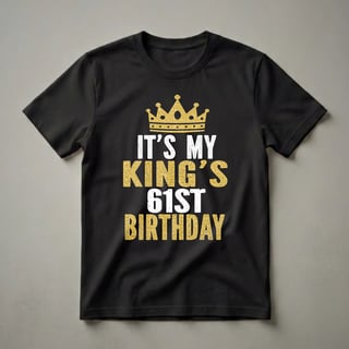 61st Birthday King Crown Graphic Watercolor T-Shirt for Men