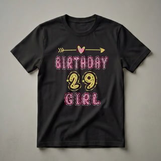 29th Birthday Girl Glitter Graphic T-Shirt for Daughters