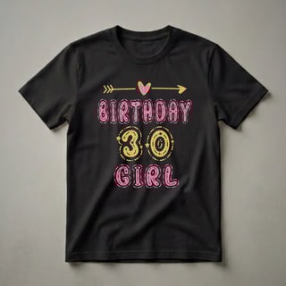 30th Birthday Girl Glitter Graphic T-Shirt for Women