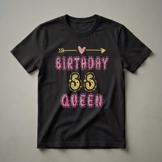55th Birthday Queen Glitter Crown T-Shirt for Women