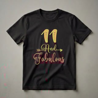 11 And Fabulous Birthday Girl T-Shirt for 11 Year Olds