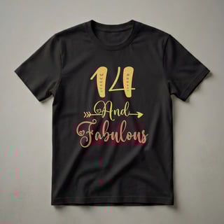 14 And Fabulous Glitter Graphic T-Shirt for Girls