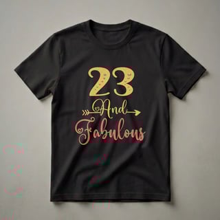 23rd Birthday Queen "23 And Fabulous" Graphic Script T-Shirt for Women