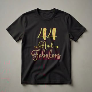 44 And Fabulous Glitter Script Birthday T-Shirt for Women
