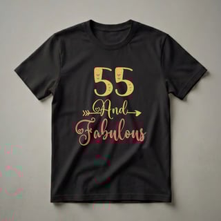 55 And Fabulous Glitter Graphic T-Shirt for Women's 55th Birthday