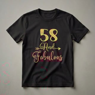 58 And Fabulous Glitter Graphic T-Shirt for Women's 58th Birthday