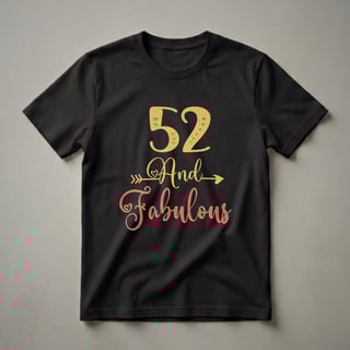 52nd Birthday Queen Fabulous Glitter Graphic T-Shirt for Women