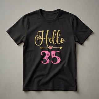 Hello 35th Birthday Queen Graphic T-Shirt for Women