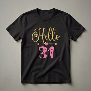 Hello 31 Years Old Glitter Graphic T-Shirt for Women